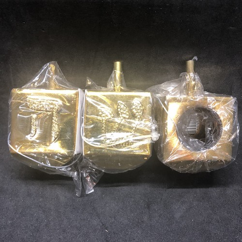 Dreidel gold tone metal empty - dreidel,